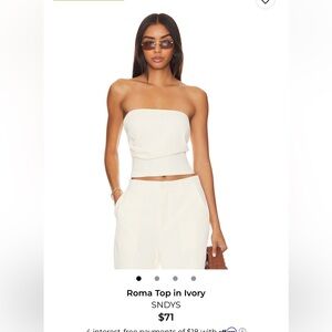 Revolve SNDYs Roma Top and Pants White Set